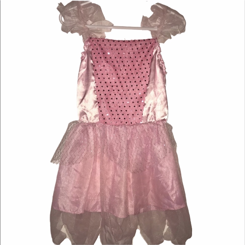 Princess Fairy Ballerina Halloween Costume Dress Up Small Pink Satin Tulle
